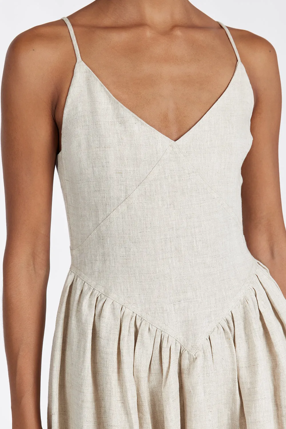 LEXI NATURAL LINEN MIDI DRESS sold by Dissh product image thumbnail 5