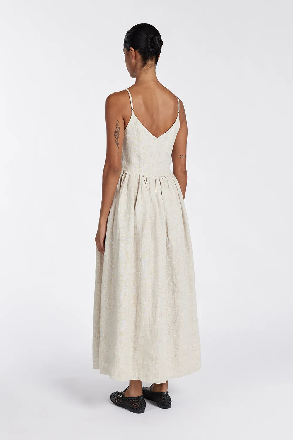 LEXI NATURAL LINEN MIDI DRESS sold by Dissh product image thumbnail 4