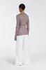 JANE TAUPE MERINO POLO KNIT TOP sold by Dissh