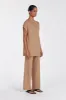 MABLE TAN LONGLINE KNIT TOP sold by Dissh