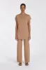 MABLE TAN LONGLINE KNIT TOP sold by Dissh