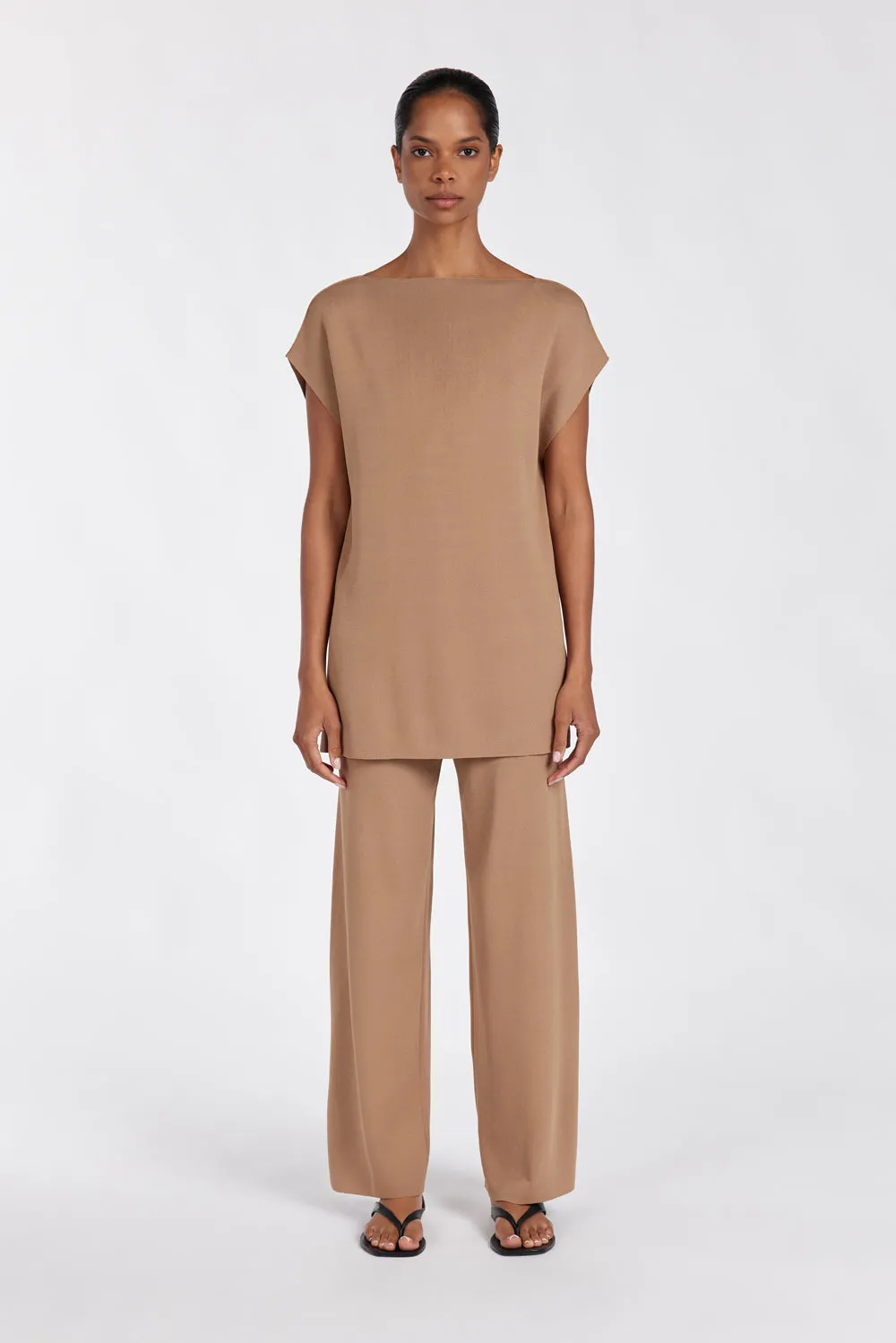 MABLE TAN LONGLINE KNIT TOP sold by Dissh product image thumbnail 2