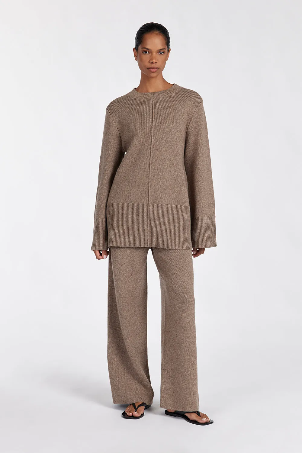 CLEMENCE CHOC MARLE KNIT PANT sold by Dissh product image thumbnail 2