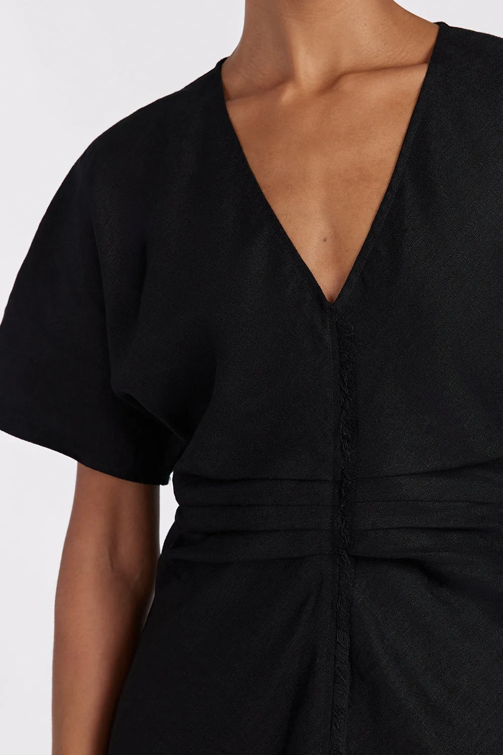 ZAHARA BLACK FRINGING MIDI DRESS sold by Dissh product image thumbnail 5