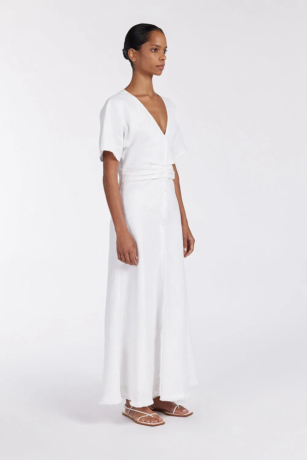 ZAHARA WHITE FRINGING MIDI DRESS sold by Dissh product image thumbnail 3