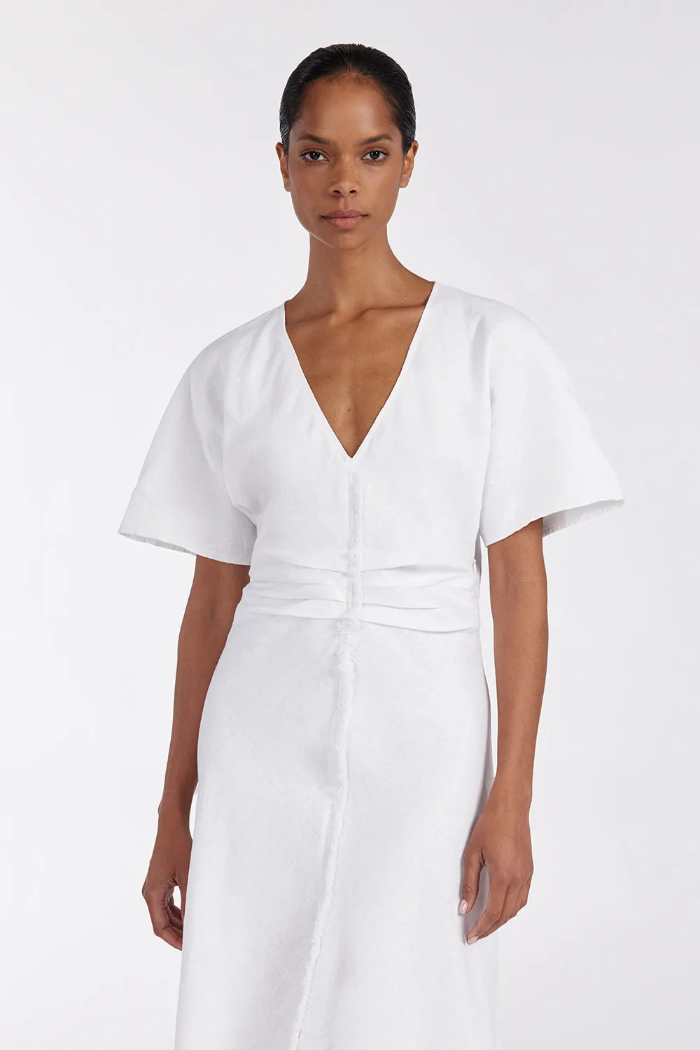 ZAHARA WHITE FRINGING MIDI DRESS sold by Dissh product image thumbnail 2