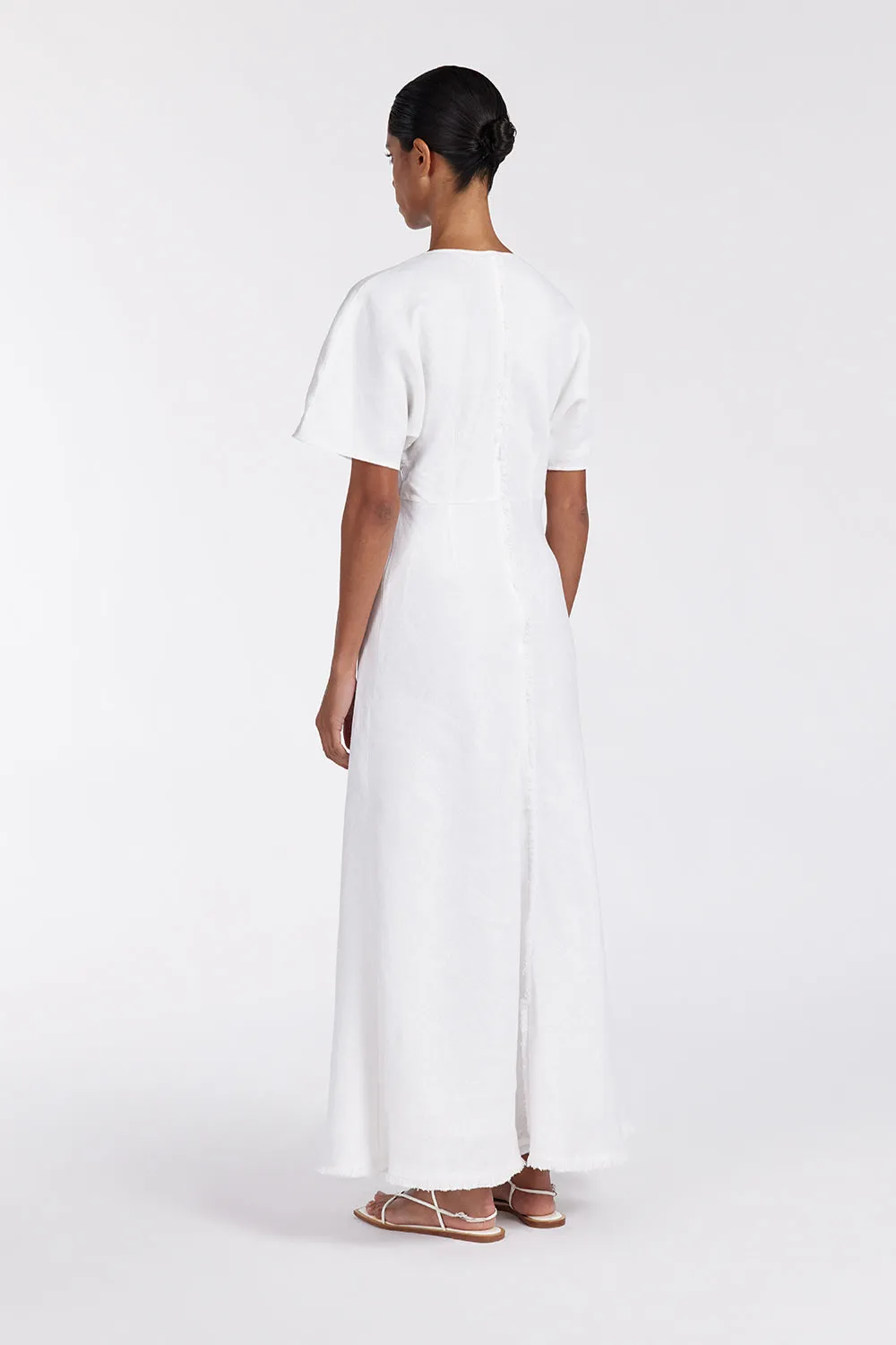 ZAHARA WHITE FRINGING MIDI DRESS sold by Dissh product image thumbnail 4
