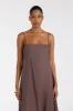 JEM CHOC LINEN MAXI DRESS sold by Dissh