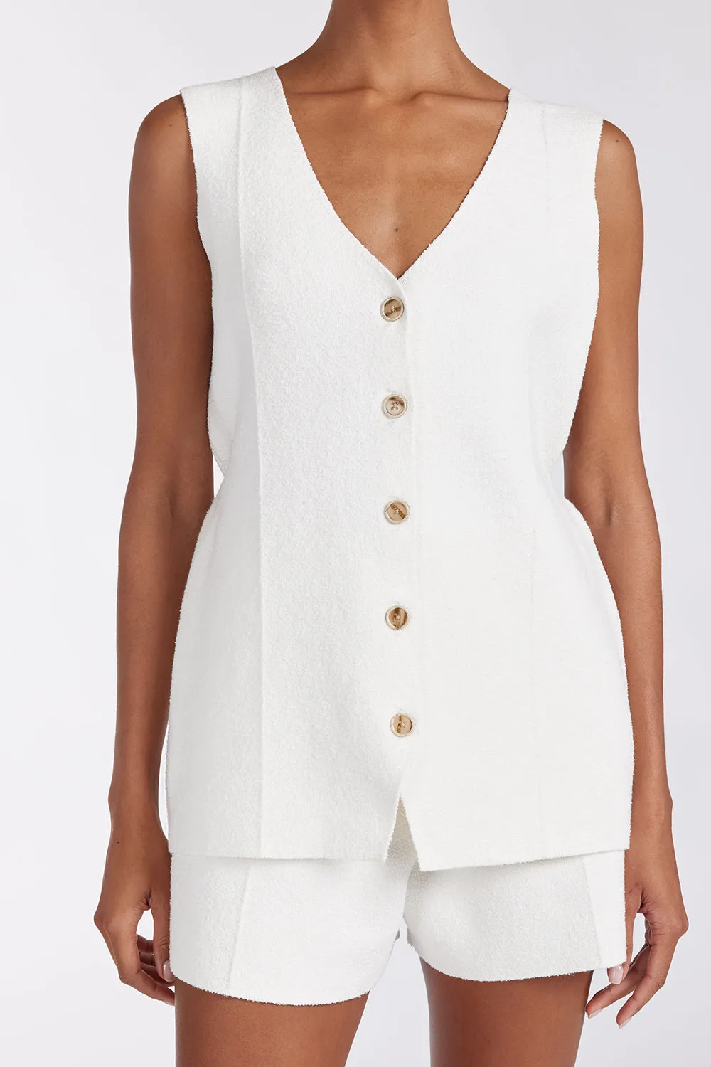 LISA OFF WHITE TAILORED KNIT SHORT sold by Dissh product image thumbnail 5