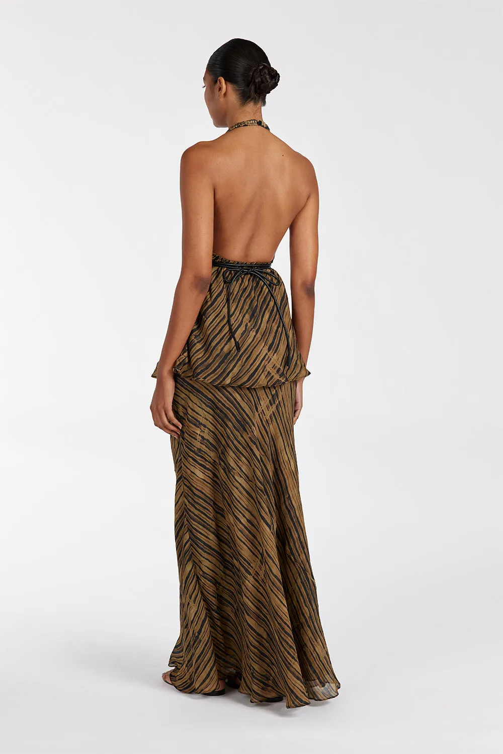 FLEUR DARK CHOCOLATE MIDI SKIRT sold by Dissh product image thumbnail 4