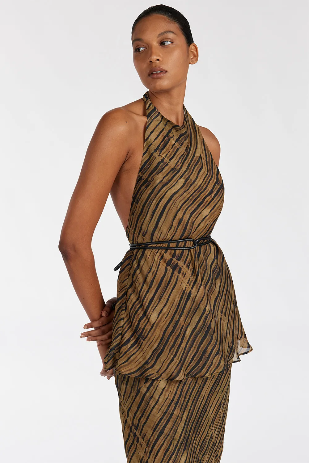 FLEUR DARK CHOCOLATE HIGH NECK TOP sold by Dissh product image thumbnail 2