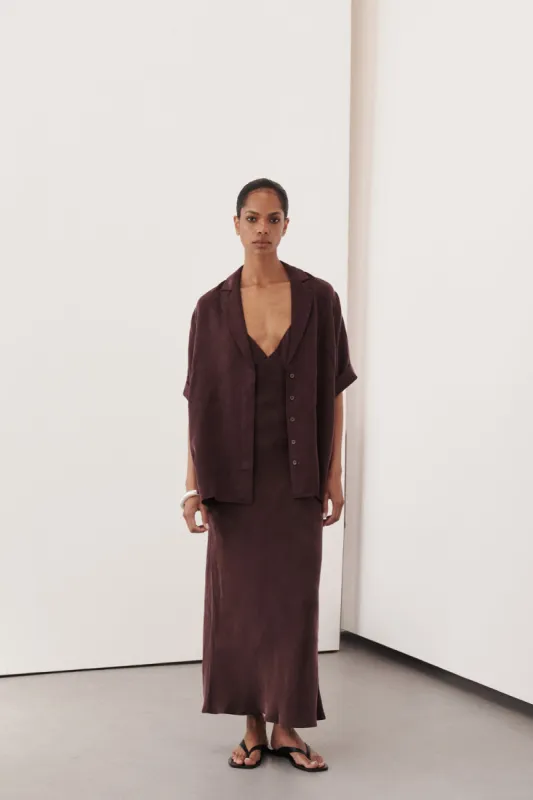 LIAM CURRANT CUPRO SLIP MIDI DRESS sold by Dissh
