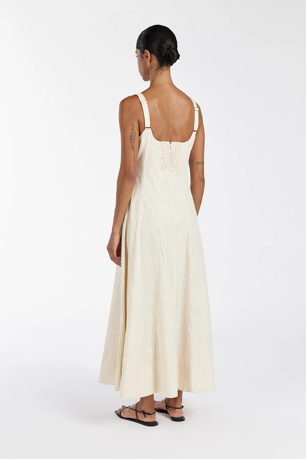 RILEY CREAM STRIPE MIDI DRESS sold by Dissh product image thumbnail 5
