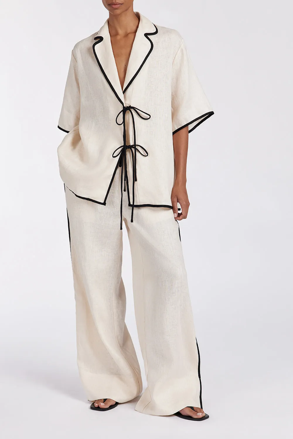 VON CREAM LINEN PANT sold by Dissh product image thumbnail 3