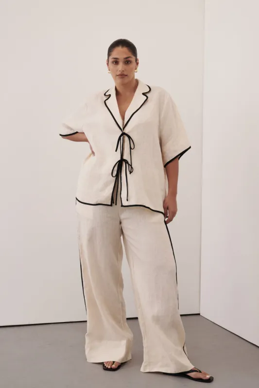 VON CREAM LINEN PANT sold by Dissh