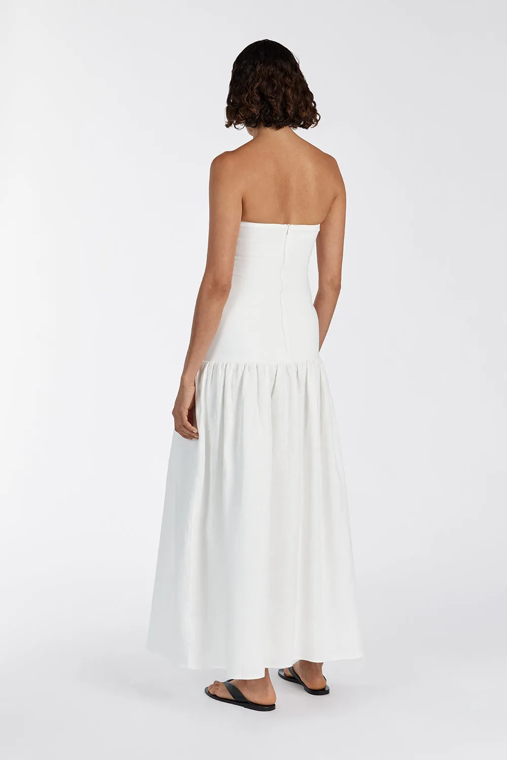 ELLISON WHITE STRAPLESS MIDI DRESS sold by Dissh product image thumbnail 4