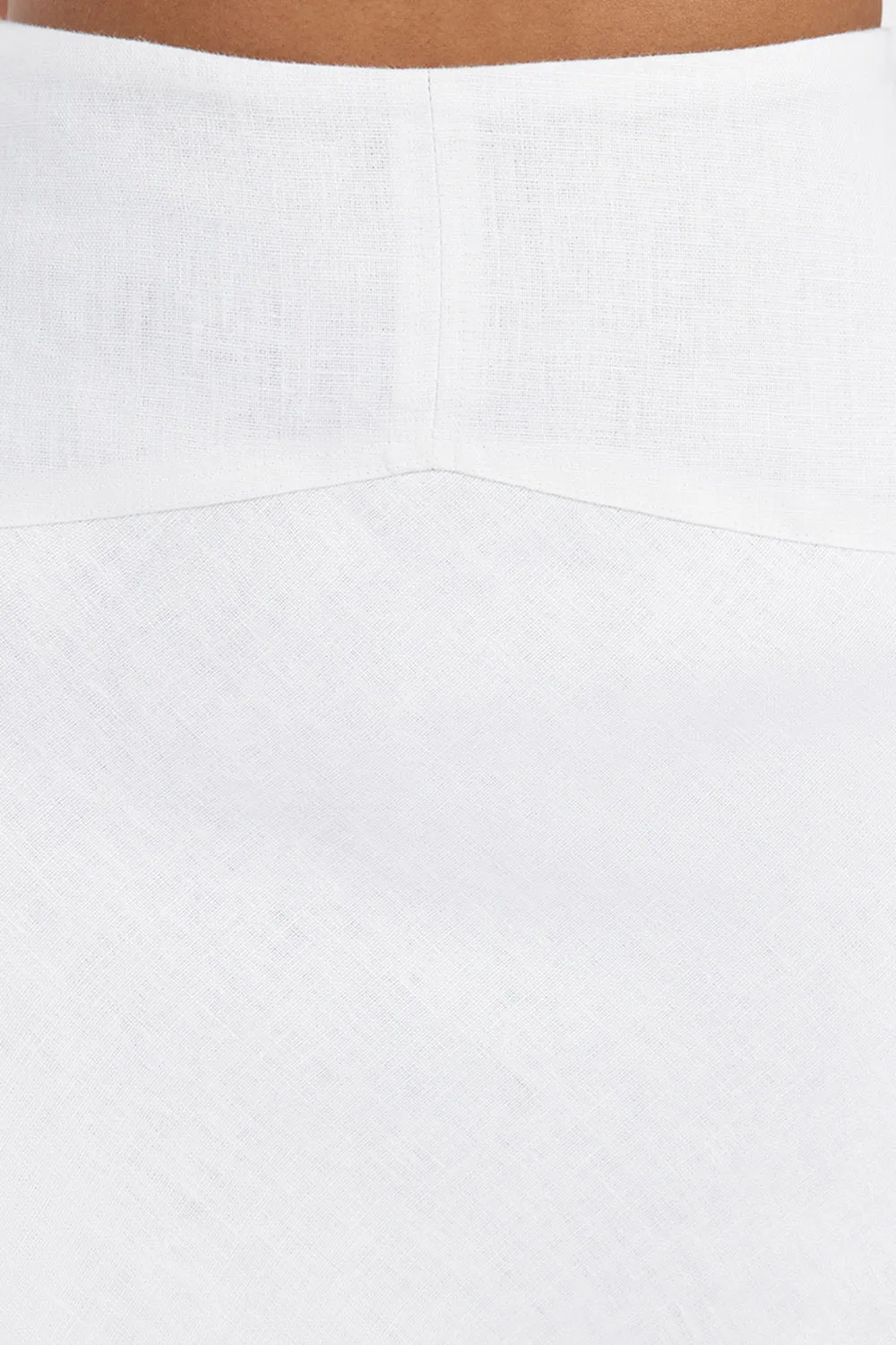 TYRA WHITE LINEN MIDI SKIRT sold by Dissh product image thumbnail 5