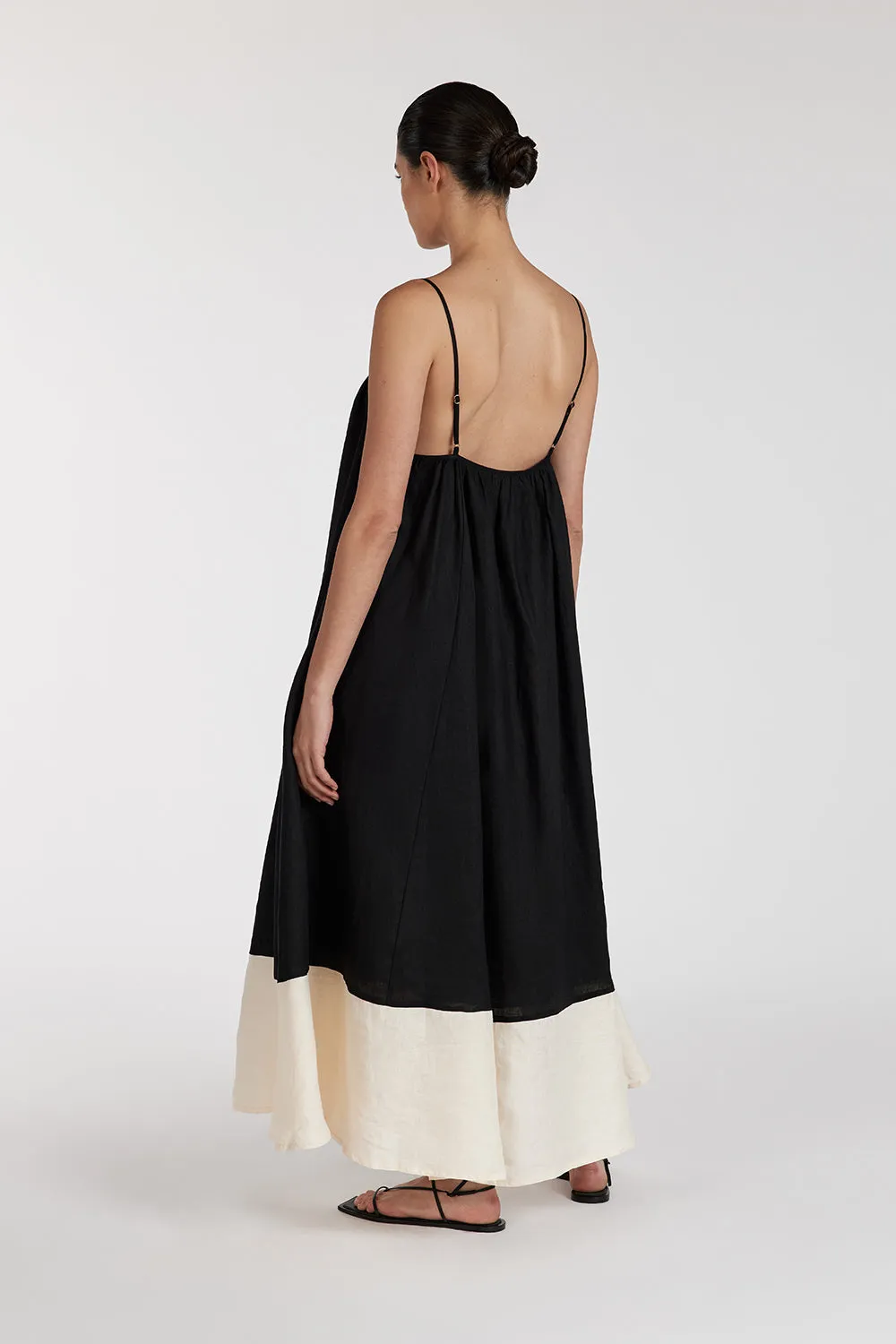 KATELYN BLACK/CREAM MIDI DRESS sold by Dissh product image thumbnail 5