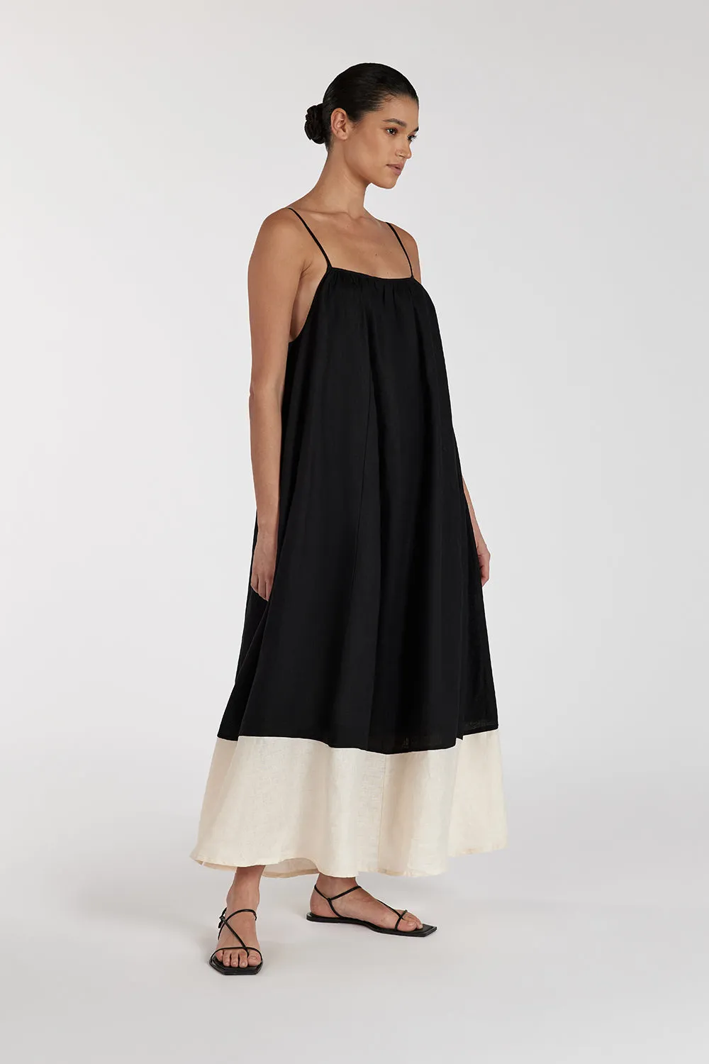 KATELYN BLACK/CREAM MIDI DRESS sold by Dissh product image thumbnail 4