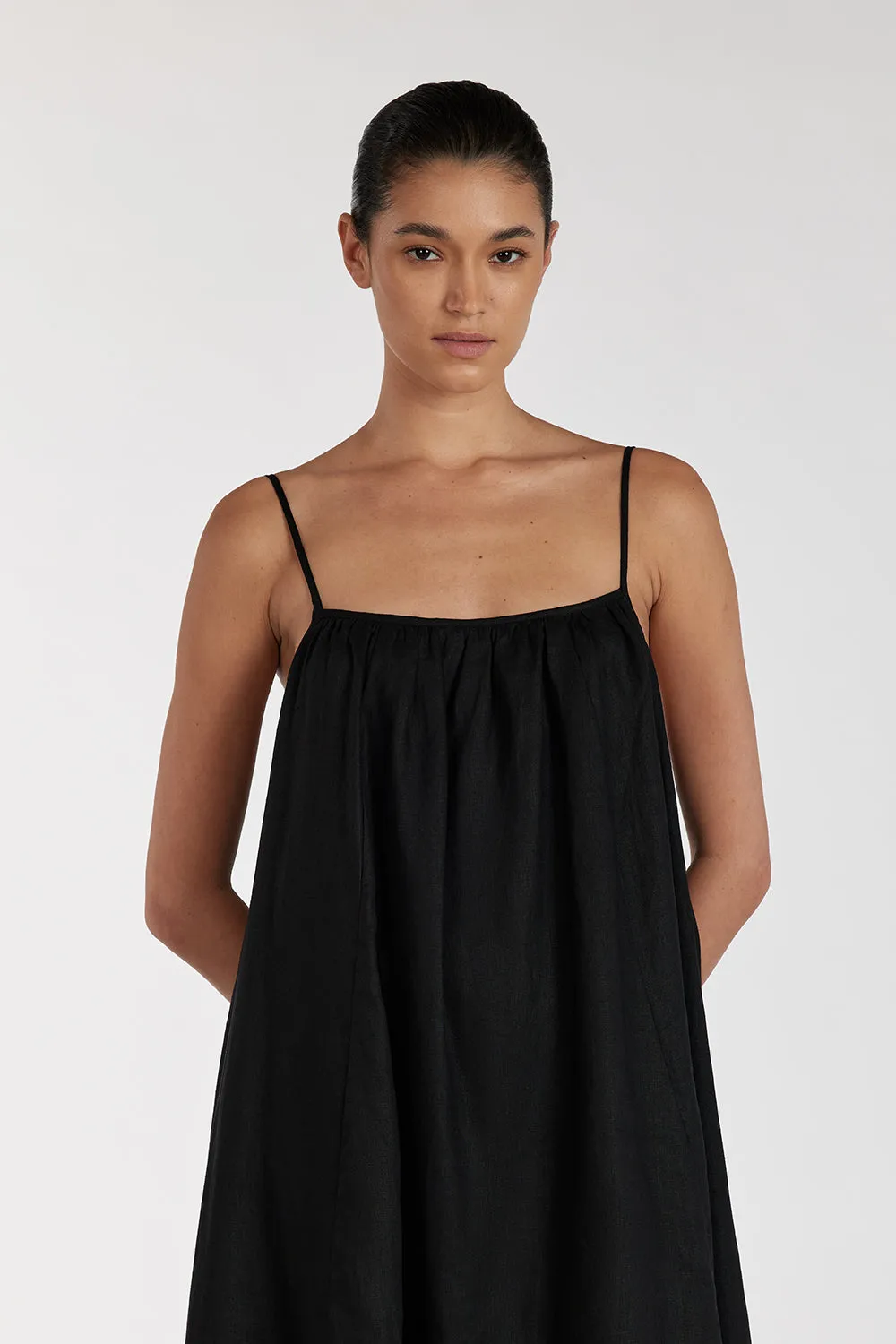 KATELYN BLACK/CREAM MIDI DRESS sold by Dissh product image thumbnail 3