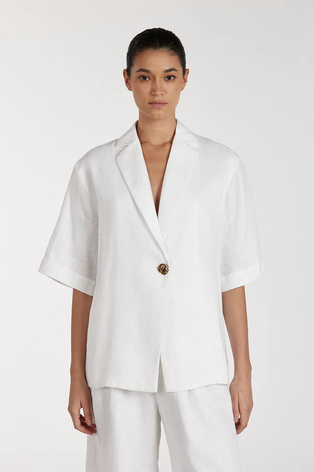 NALA WHITE LINEN RESORT SHIRT sold by Dissh product image thumbnail 2