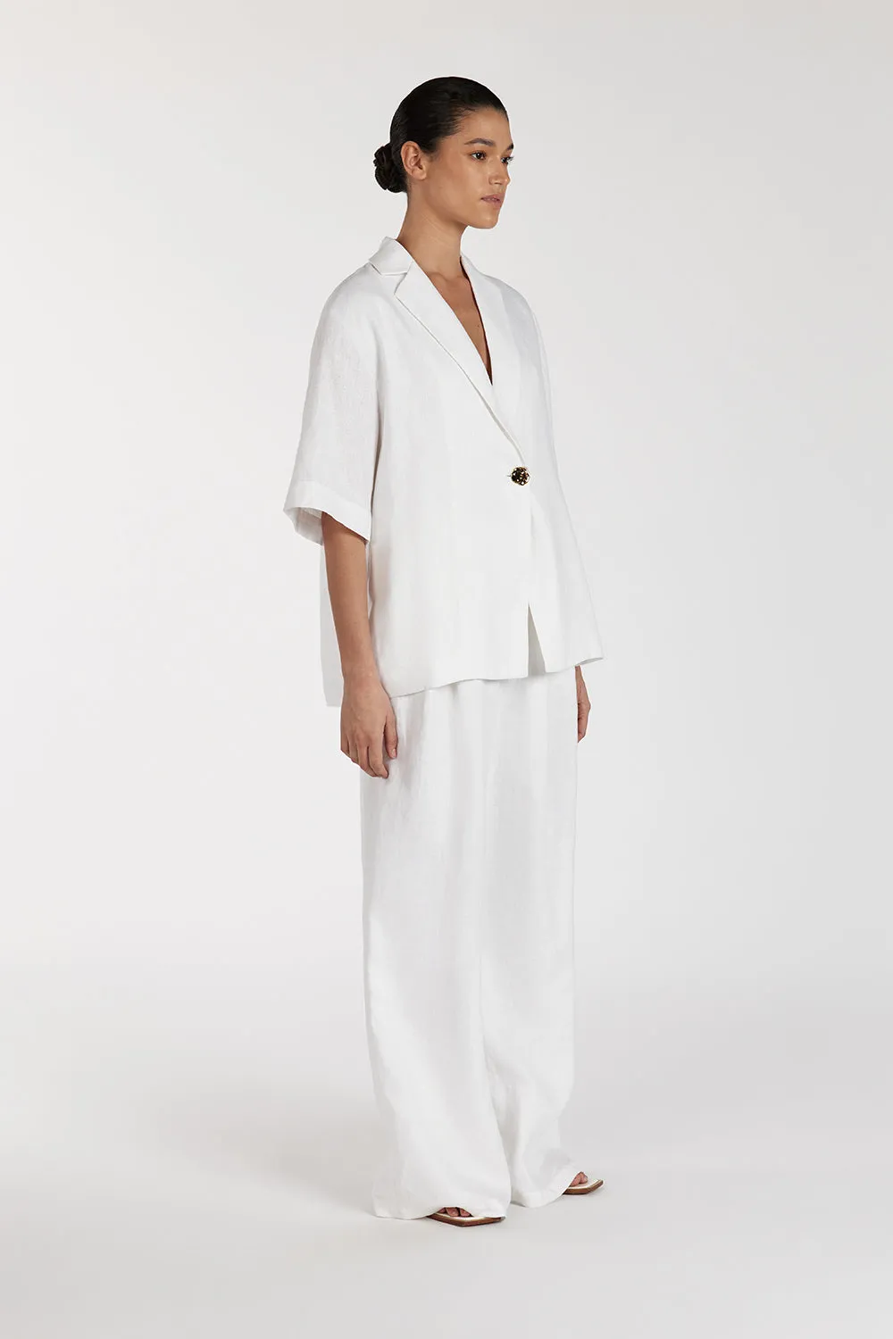 NALA WHITE LINEN RESORT SHIRT sold by Dissh product image thumbnail 3