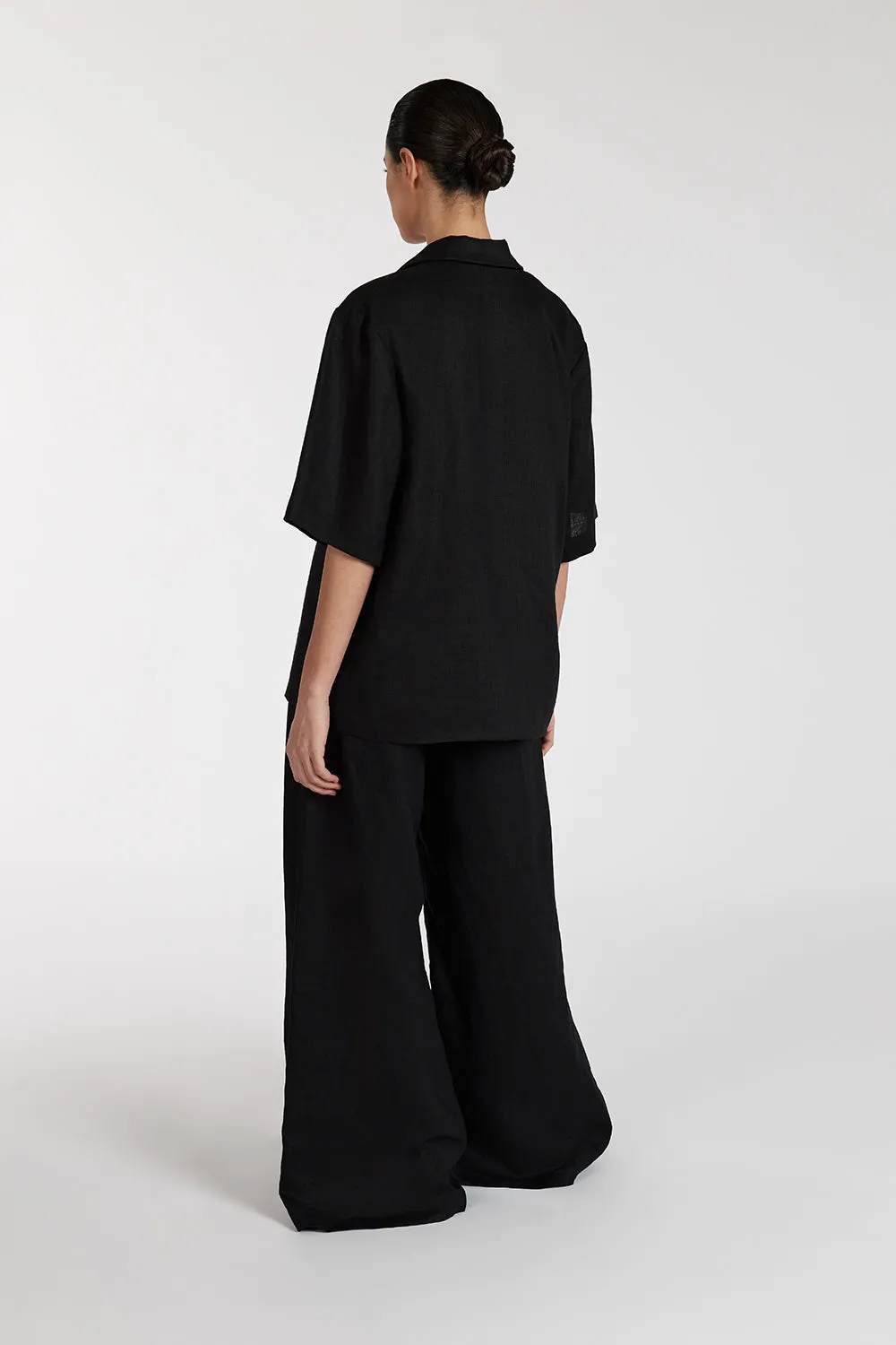 NALA BLACK LINEN RESORT SHIRT sold by Dissh product image thumbnail 4