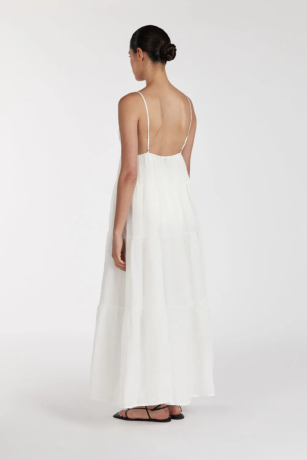 LIZA WHITE RAMIE MIDI DRESS sold by Dissh product image thumbnail 4