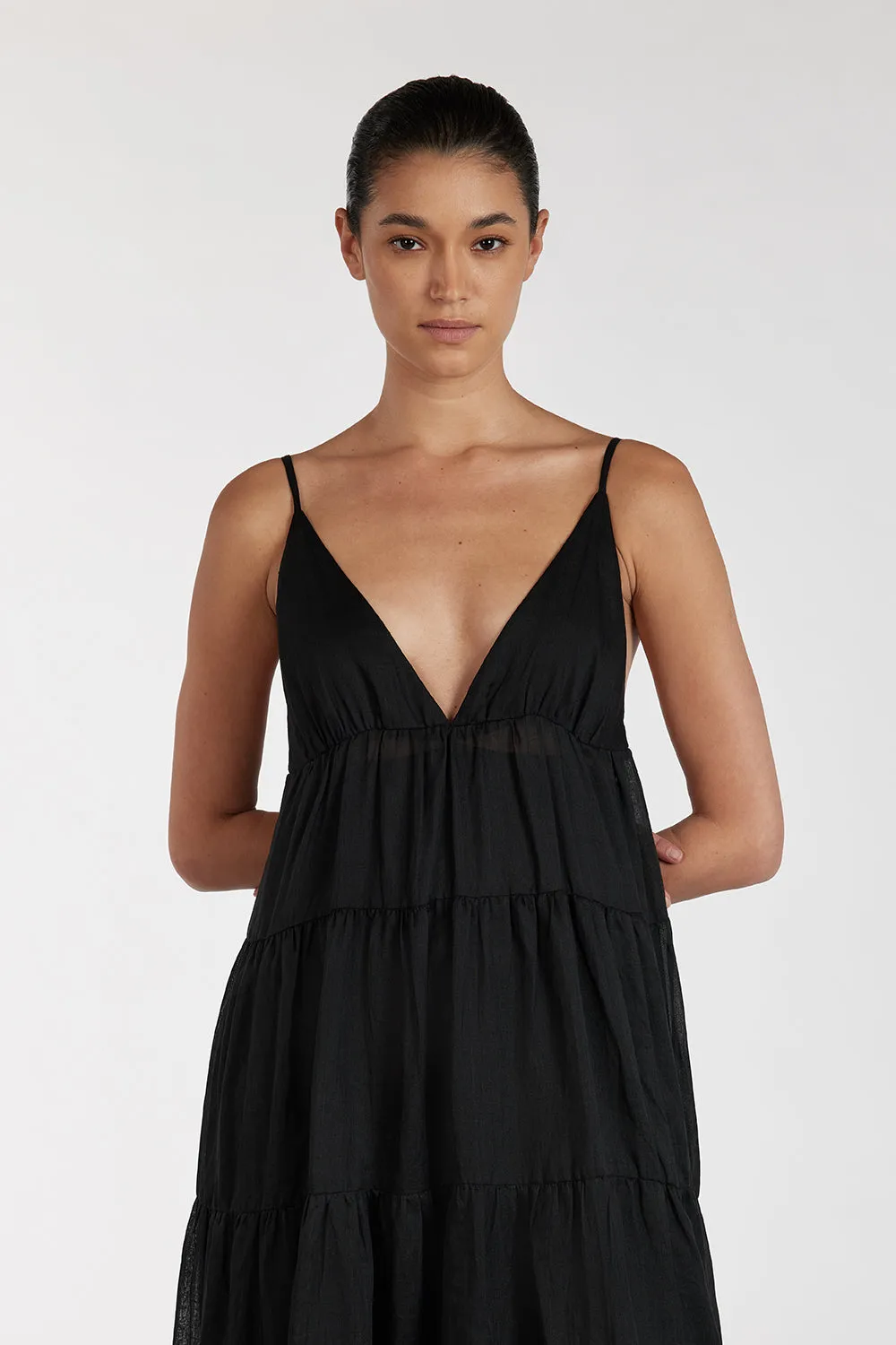LIZA BLACK RAMIE MIDI DRESS sold by Dissh product image thumbnail 2