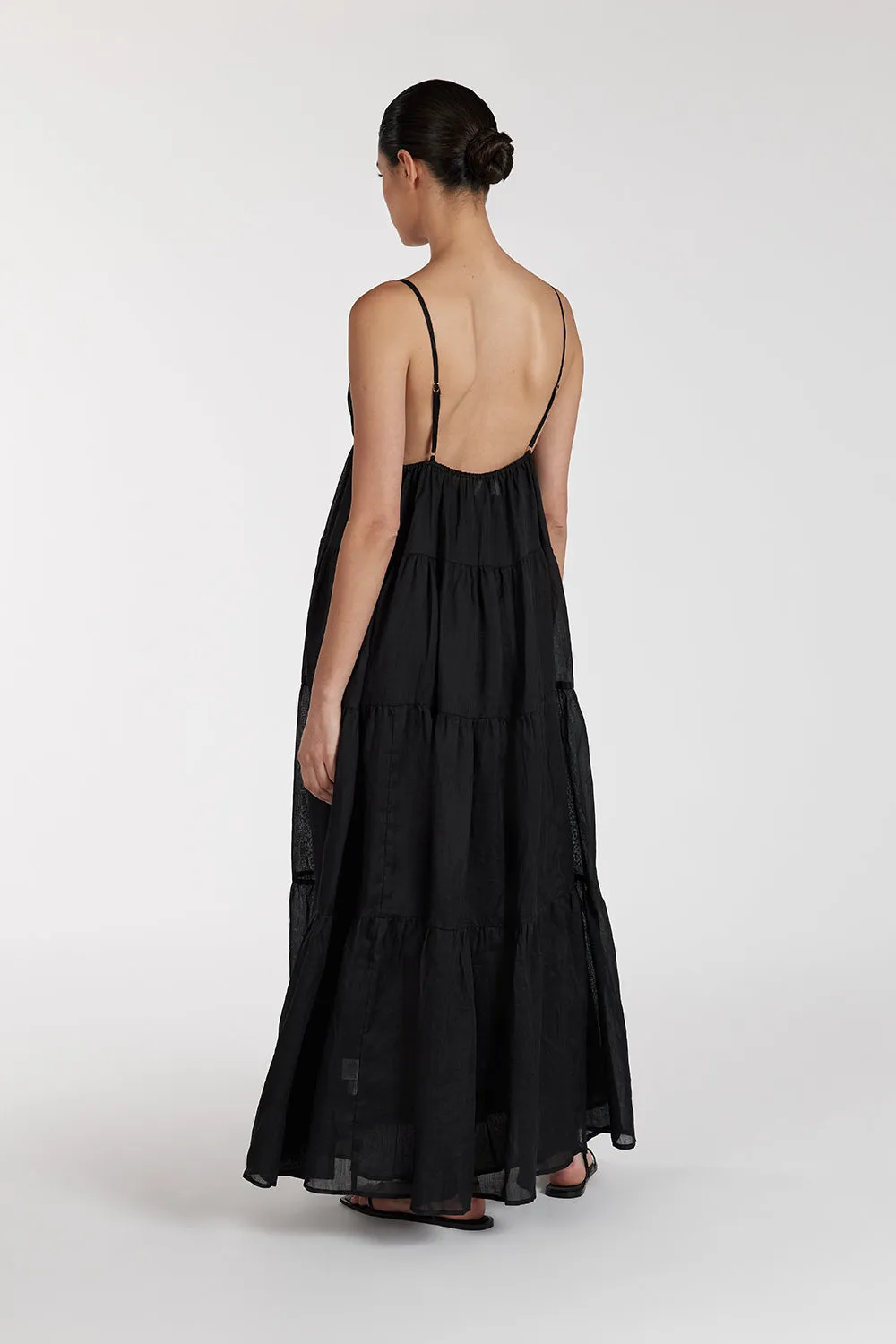 LIZA BLACK RAMIE MIDI DRESS sold by Dissh product image thumbnail 4