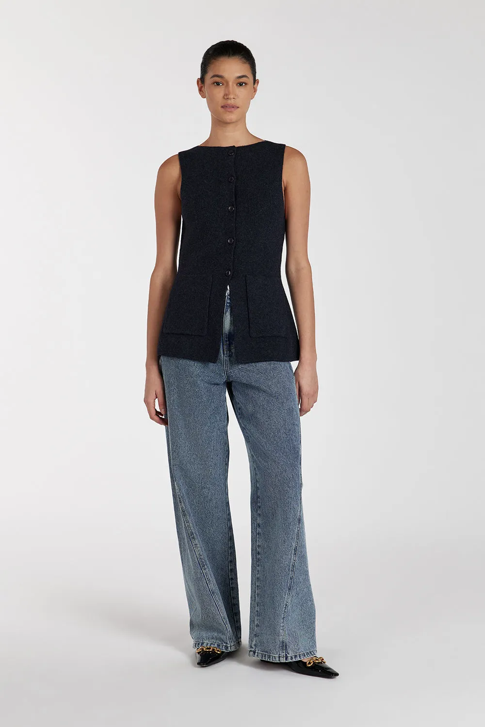 AVA INK LONGINE KNIT VEST sold by Dissh product image thumbnail 2