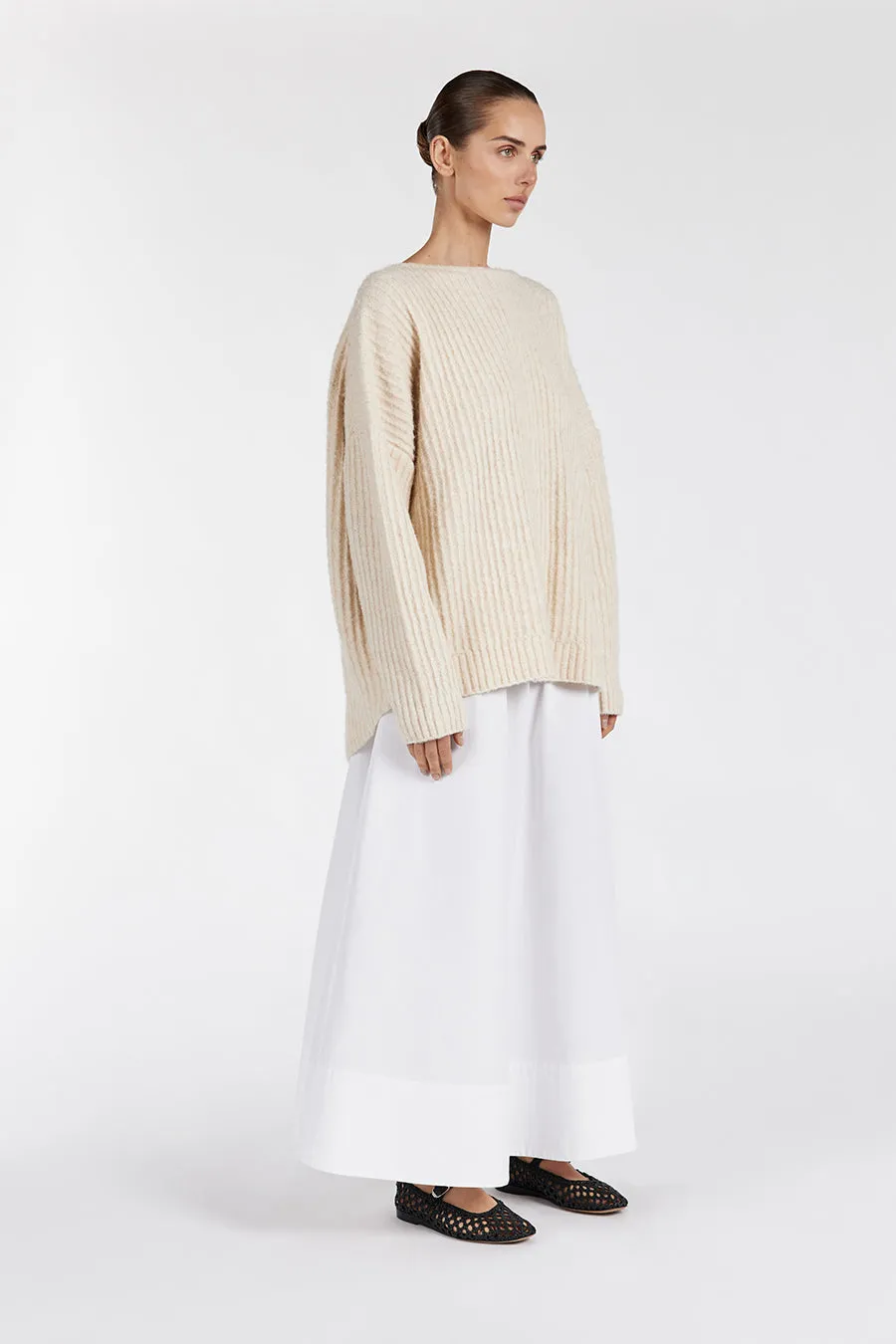 PAULINE CREAM MARLE LONGLINE JUMPER sold by Dissh product image thumbnail 3