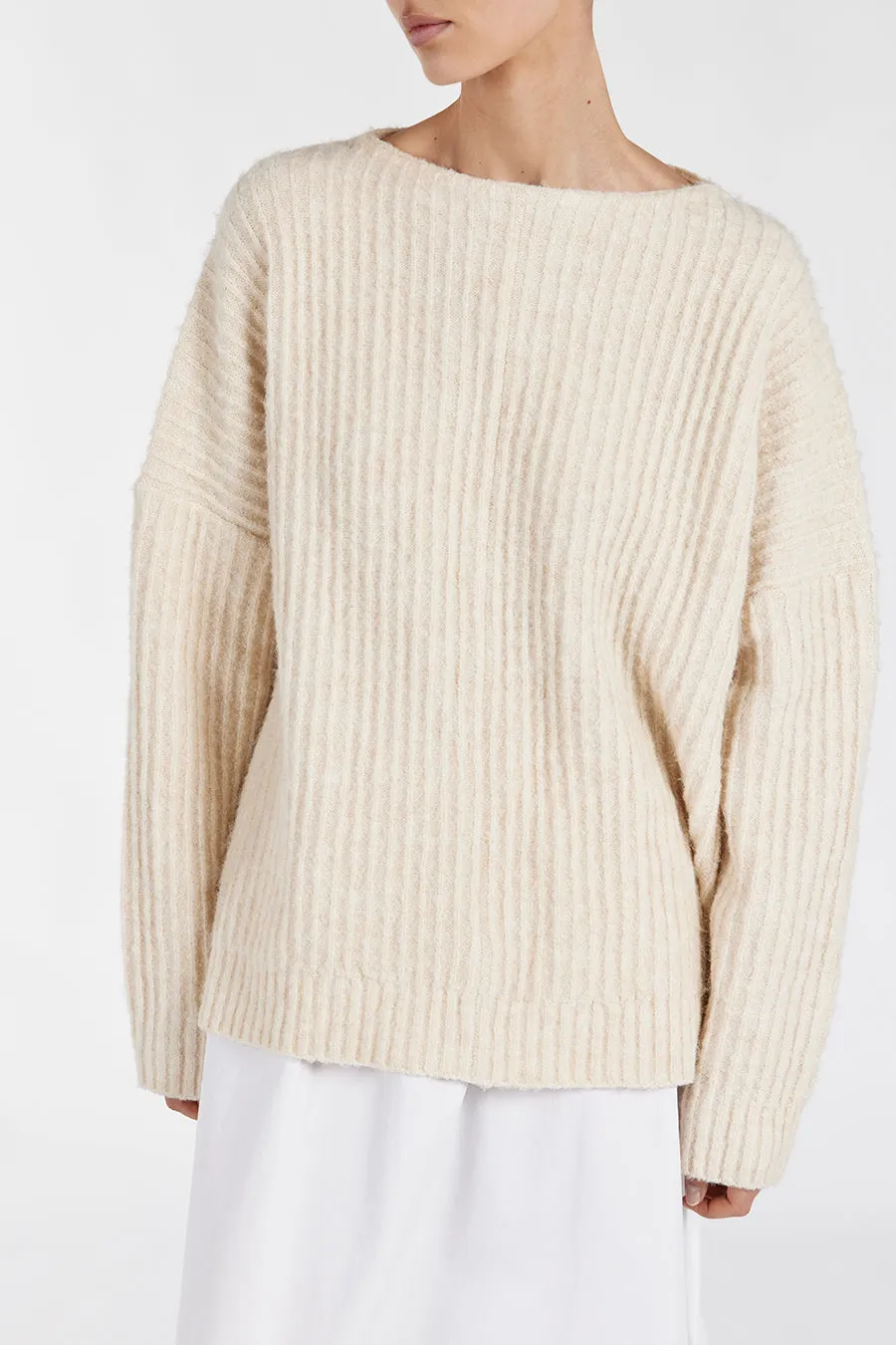 PAULINE CREAM MARLE LONGLINE JUMPER sold by Dissh product image thumbnail 5