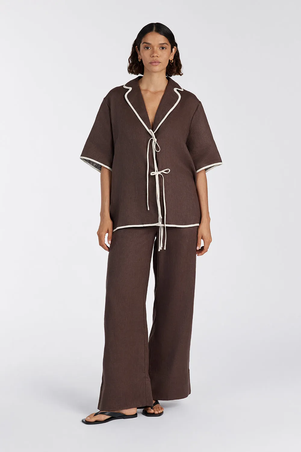 VON CHOC LINEN SHIRT sold by Dissh