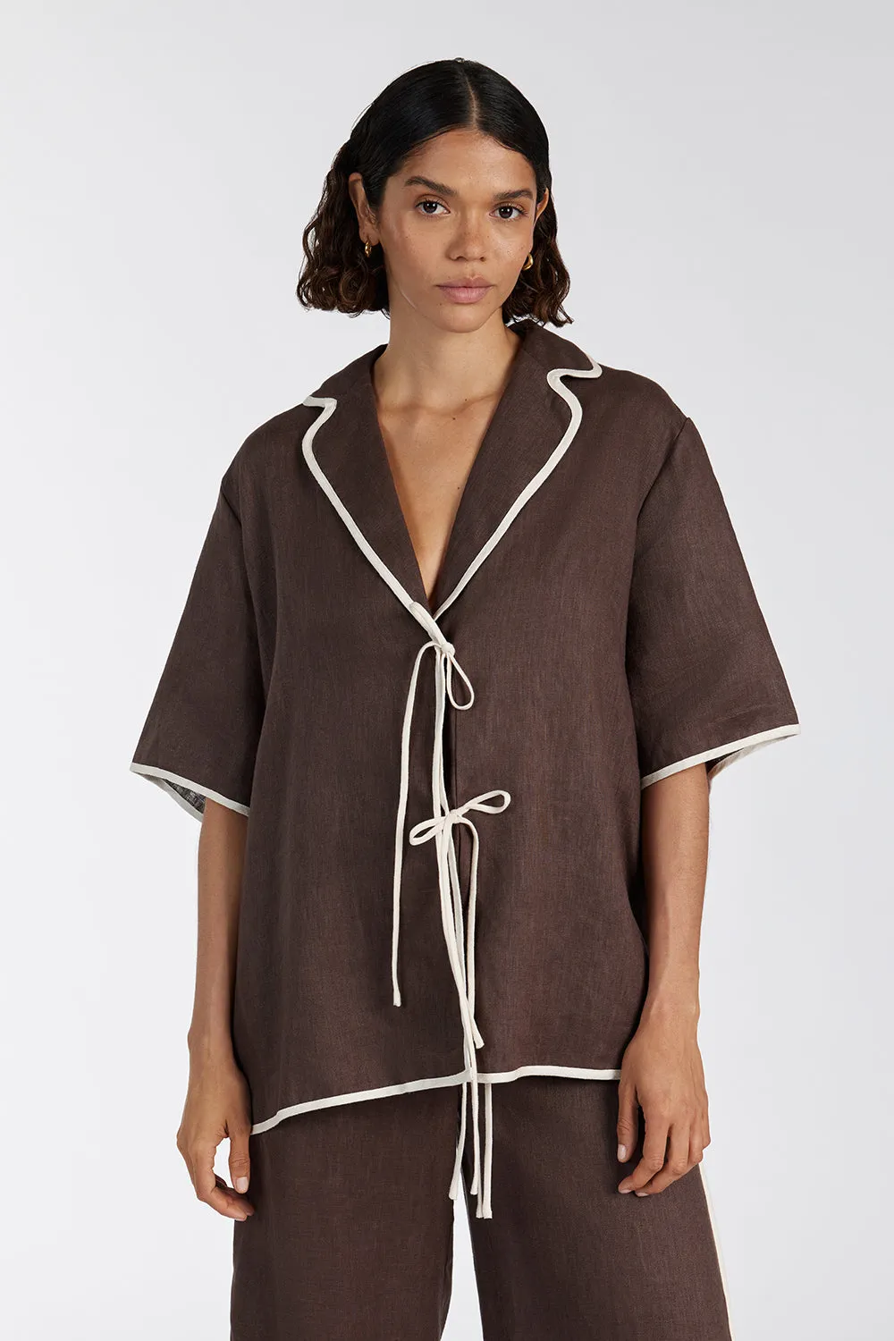 VON CHOC LINEN SHIRT sold by Dissh product image thumbnail 2