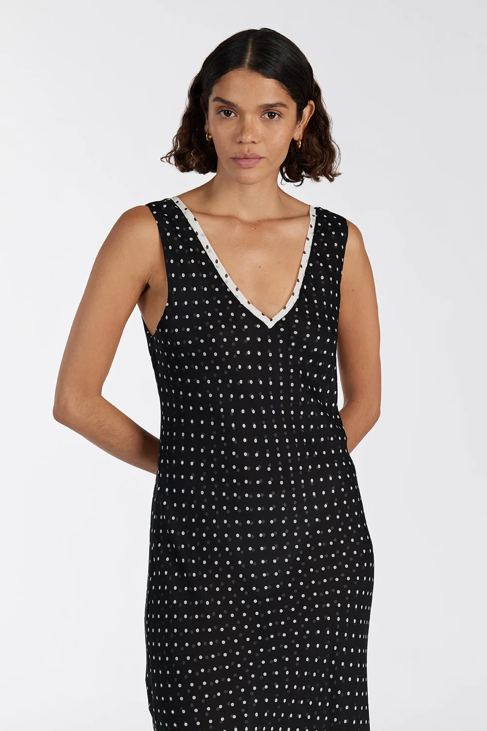WINONA BLACK SPOT MIDI DRESS sold by Dissh product image thumbnail 2