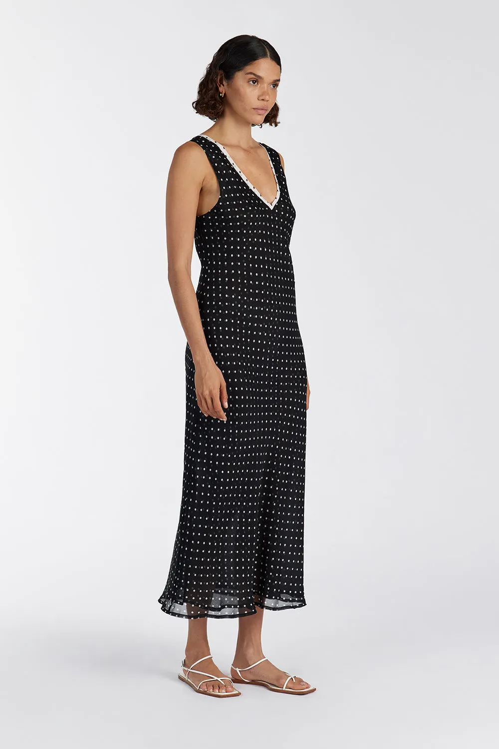 WINONA BLACK SPOT MIDI DRESS sold by Dissh product image thumbnail 3