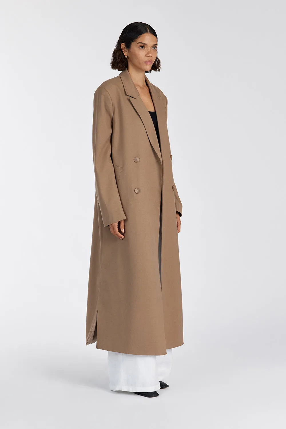CELINA TAN WOOL BLEND COAT sold by Dissh product image thumbnail 3