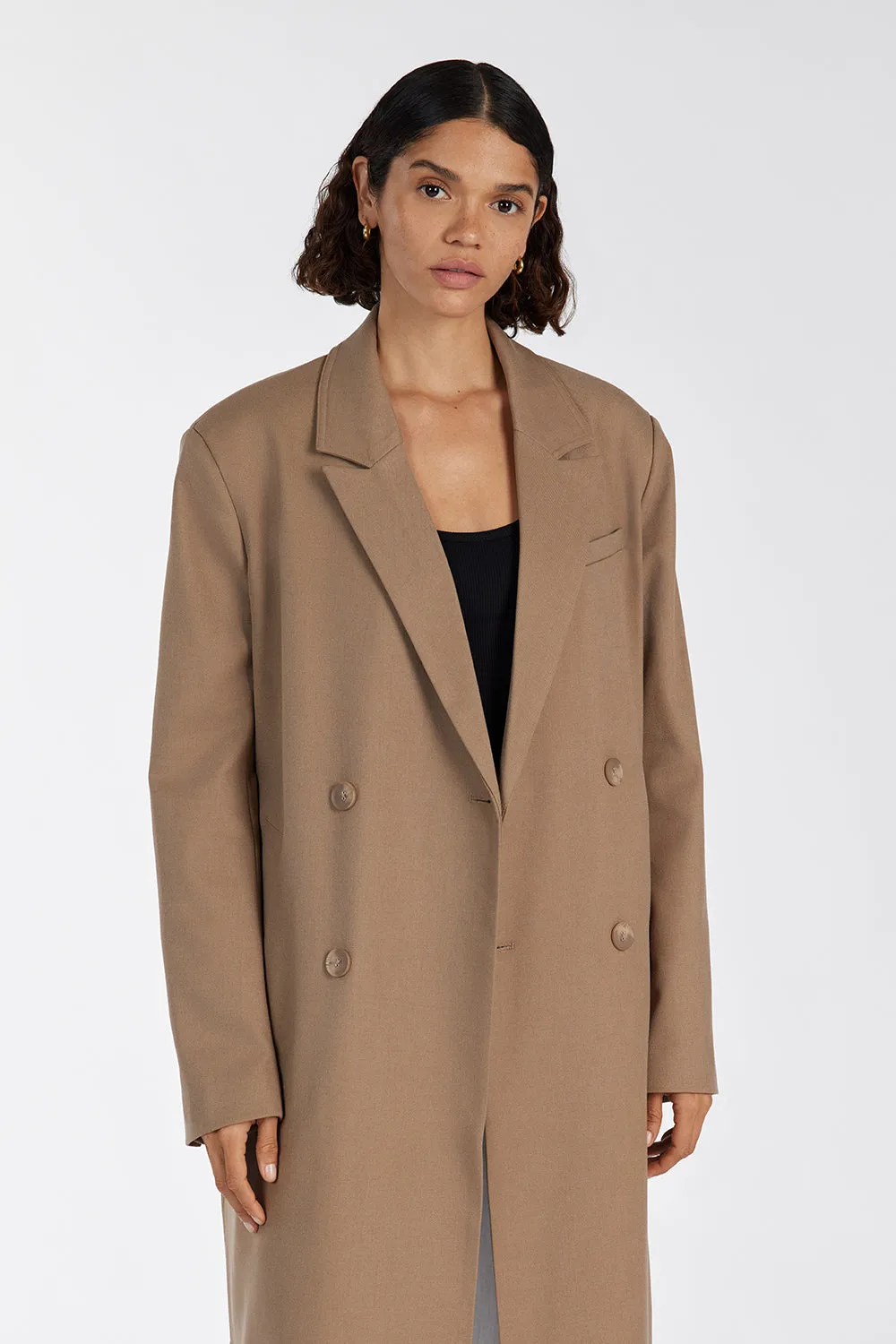 CELINA TAN WOOL BLEND COAT sold by Dissh product image thumbnail 2