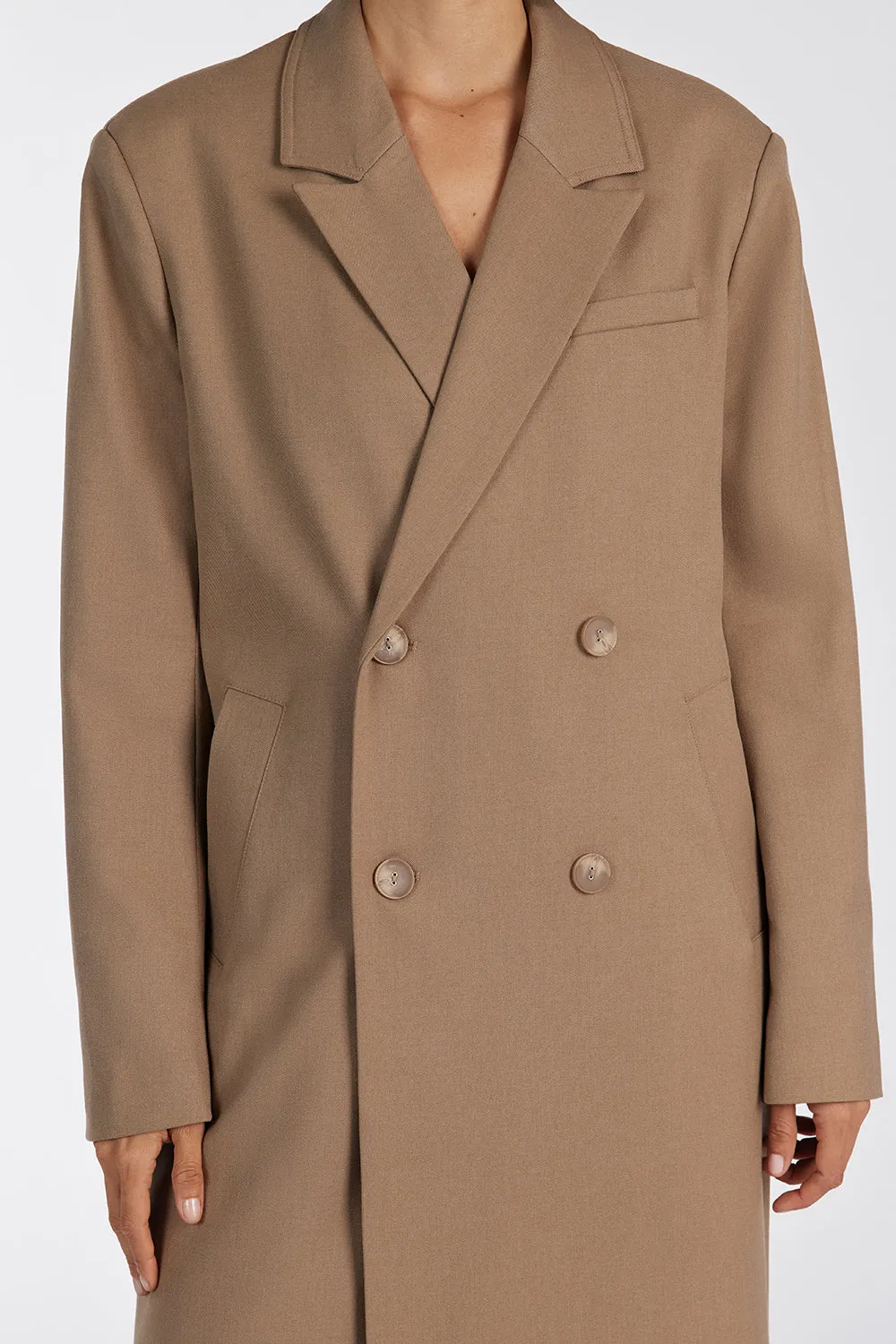 CELINA TAN WOOL BLEND COAT sold by Dissh product image thumbnail 5