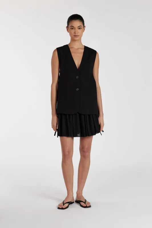 SIA BLACK DRAWSTRING MINI SKIRT sold by Dissh