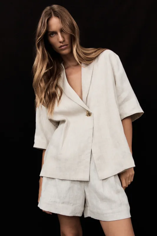 NALA NATURAL LINEN RESORT SHIRT sold by Dissh