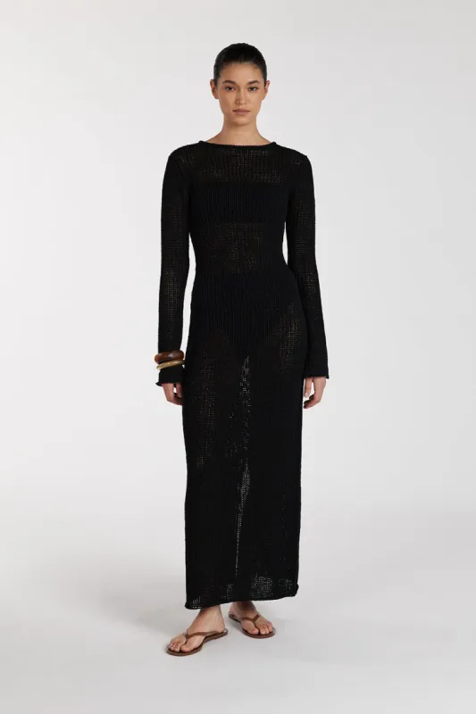 MARGOT BLACK CREW NECK DRESS sold by Dissh