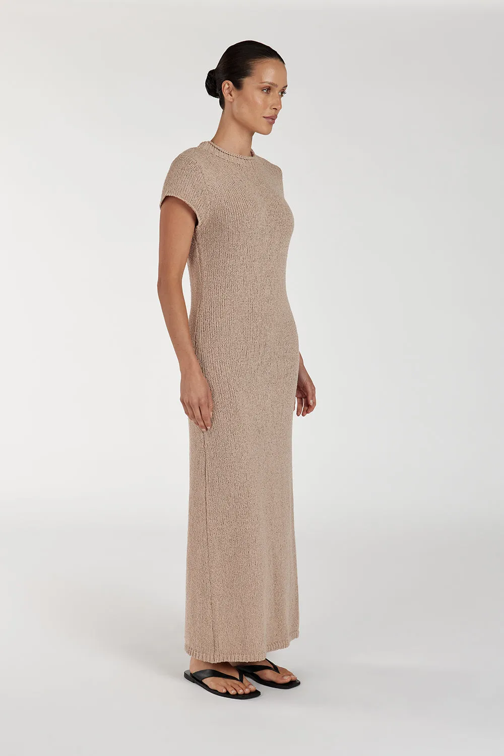 LEO TAN KNIT MIDI DRESS sold by Dissh product image thumbnail 3
