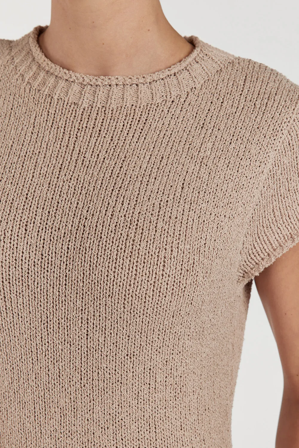 LEO TAN KNIT MIDI DRESS sold by Dissh product image thumbnail 5