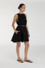 ISABELLE BLACK MINI LINEN DRESS sold by Dissh