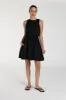 ISABELLE BLACK MINI LINEN DRESS sold by Dissh