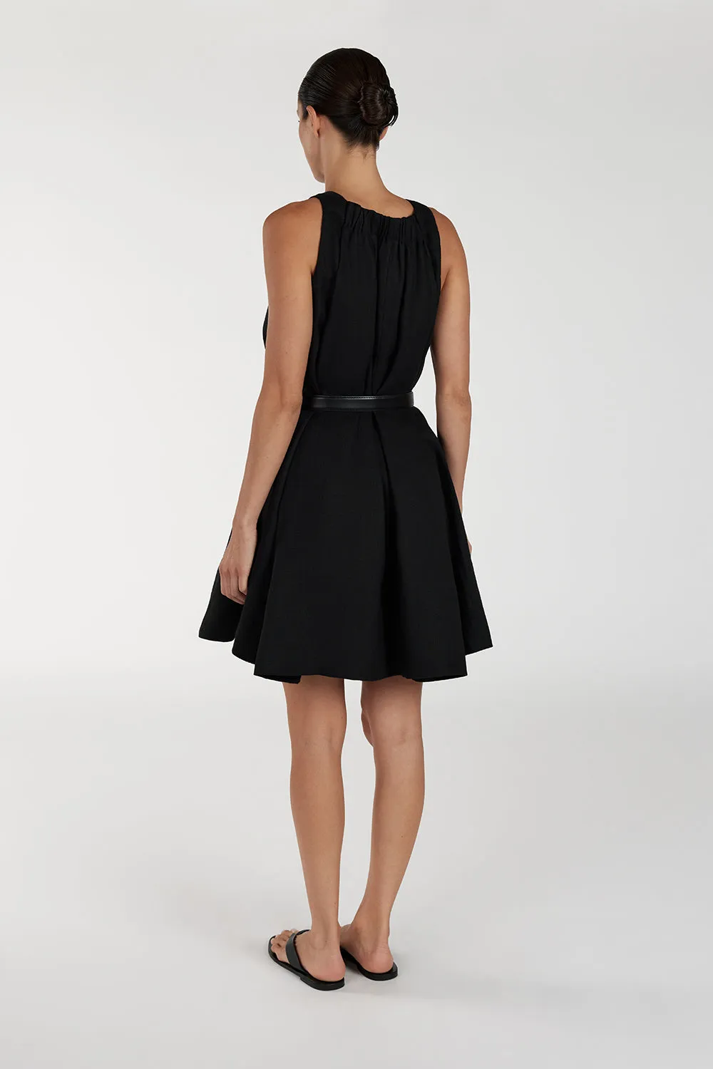 ISABELLE BLACK MINI LINEN DRESS sold by Dissh product image thumbnail 4