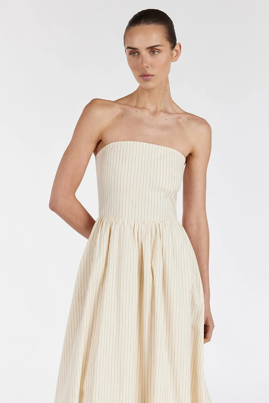 RILEY CREAM STRAPLESS COTTON DRESS sold by Dissh product image thumbnail 2