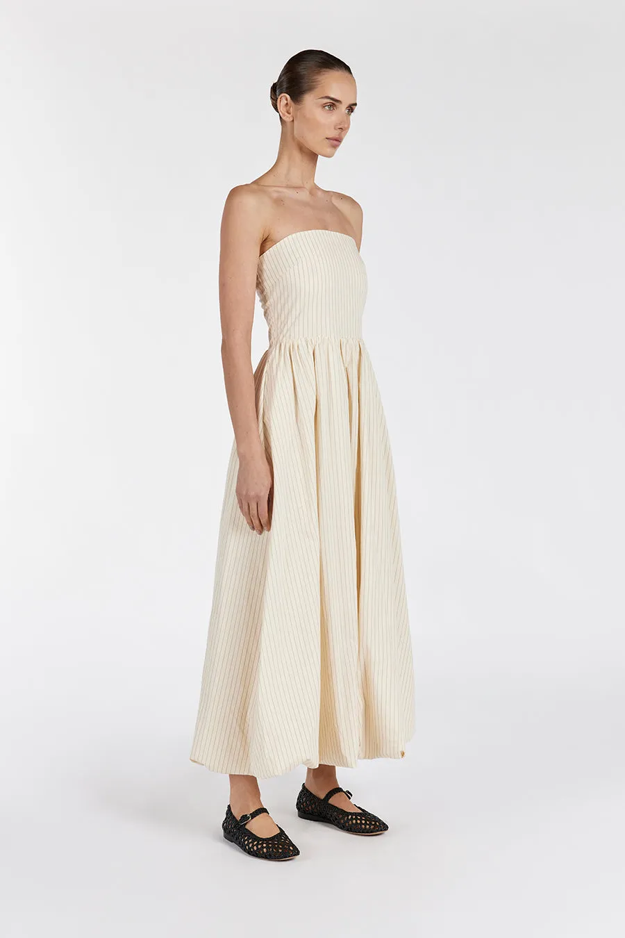 RILEY CREAM STRAPLESS COTTON DRESS sold by Dissh product image thumbnail 3